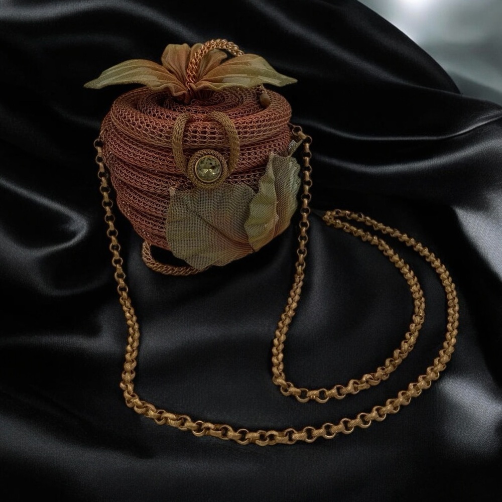Sarah Cavender Metalworks Handbag Apple Shape, Copper & Gold, Art Collectible - Picture 8 of 10